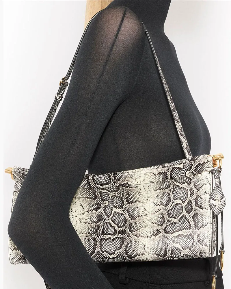 Luxury Brand Women's Bag European And American Personalized Snake Pattern Embossed High-quality Leather Shoulder Bag For Women