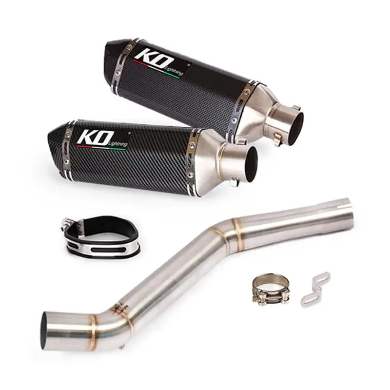 Exhaust Pipe For CFMOTO 400NK 650NK Motorcycle 51mm Muffler Tube Escape Slip On Middle Link Pipe With DB Killer Stainless Steel