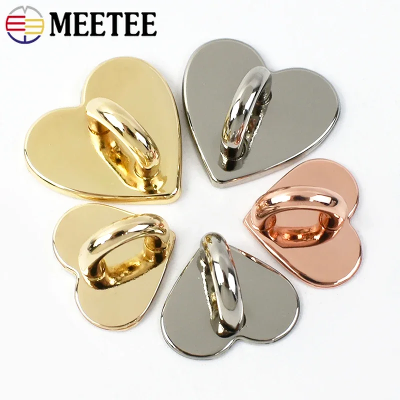 Meetee 5/10/20Pcs fibbia a cuore in metallo 18/25mm D anello arco ponte chiusura Non staccabile borsa gancio laterale accessori Hardware fai da te