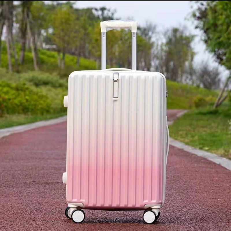 Gradient Color Rolling Suitcase Mute Universal Wheel Women Luggage Boarding Cabin Case Strong and Durable Travel Bag with Wheels