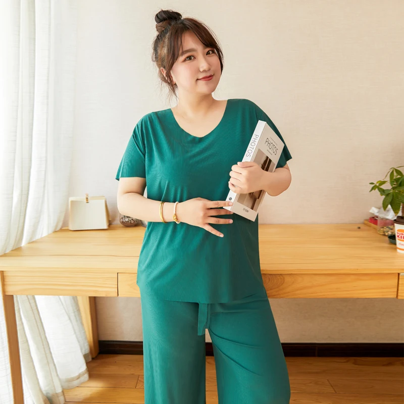 여성용 플러스 사이즈 잠옷 세트, 라운지웨어 pj, 4xl 5xl 6xl 드 베라노 파라, Mujer Nuevo, 신제품, 잠옷세트, 투피스 세트 신상여성잠옷 여름잠옷 잠옷여성 신상투피스 한국 여름옷 플러스사이즈 빅사이즈 홈웨어 여자 한국스타일 투피스세트