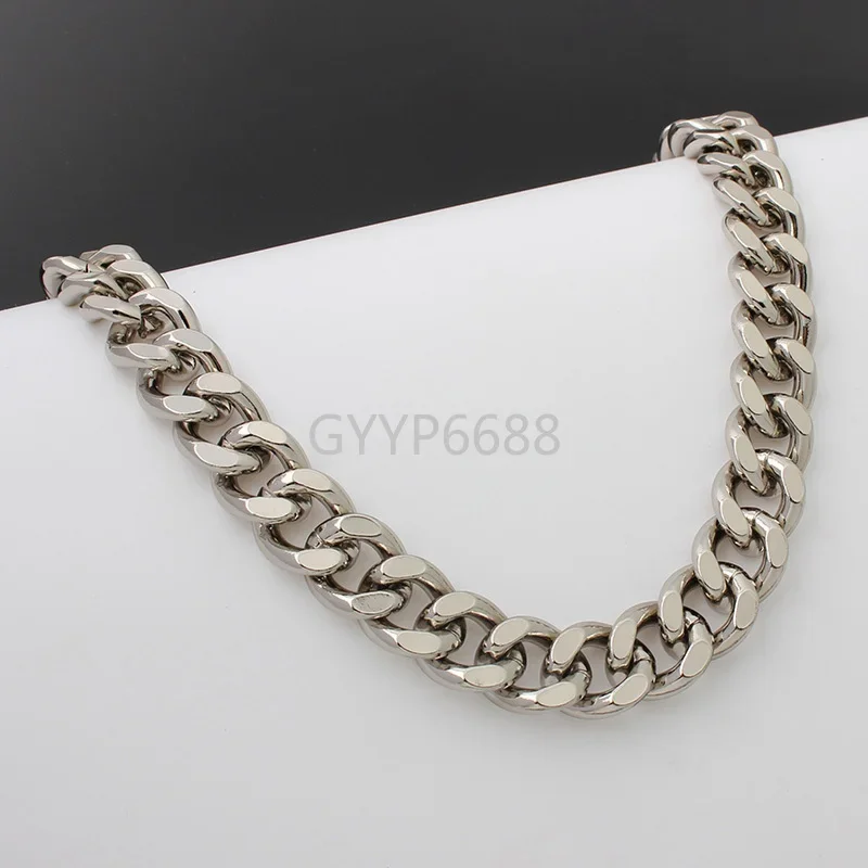 1-5pcs 60-100-110-120-130cm silver color 4*15.5*18mm 15.5mm width aluminum chains with 3 kinds of snap hooks for chain purse