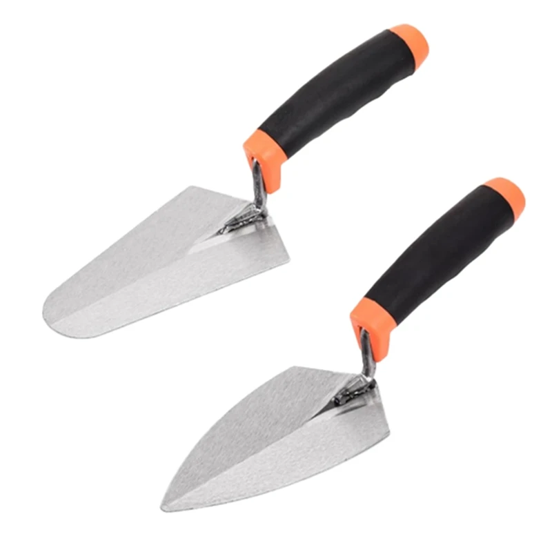 AC88 Bricklaying Trowel Set 2Pcs 6-Inch Pointing Gauging Trowel Sof Handle for Masonry Plastering