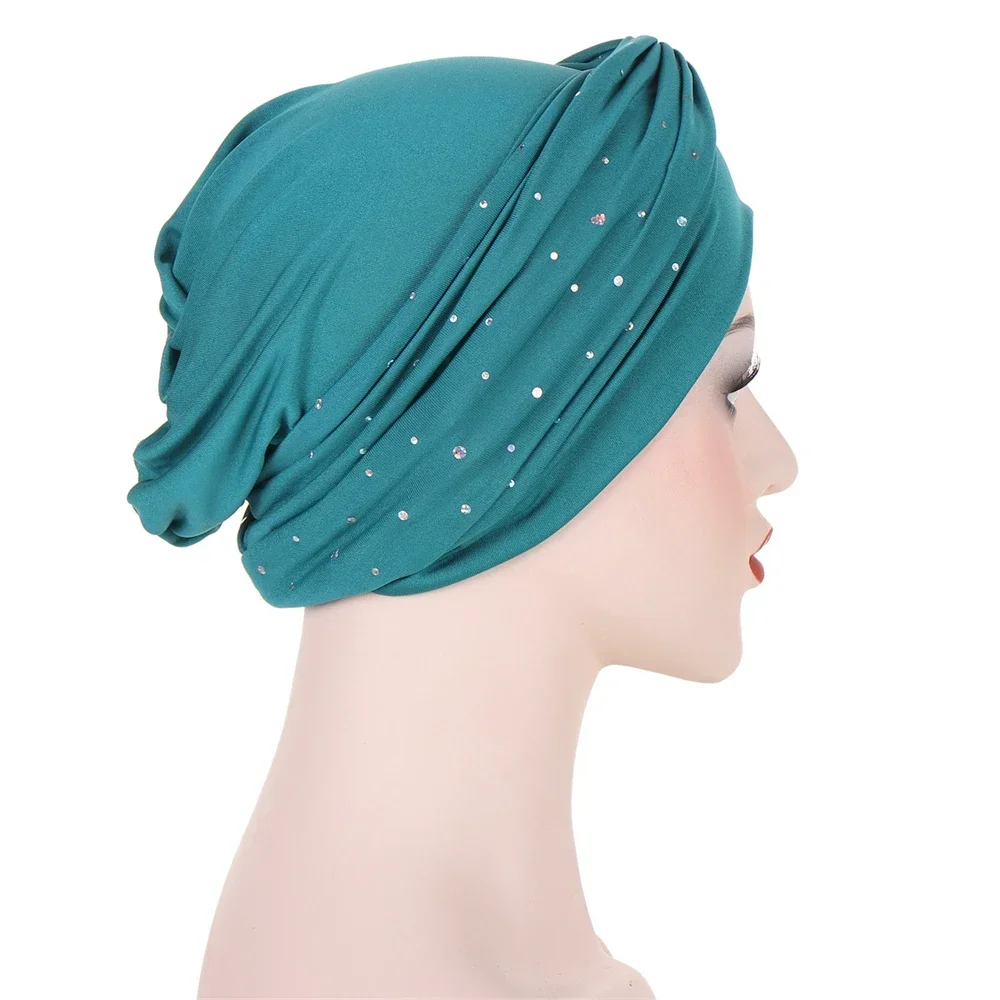 Women Muslim Knot Twist Head Turban Wrap Cover Cancer Chemo Islamic Arab Cap Hat Hair Loss Bonnet Beanies Hijab Headscarf Hats