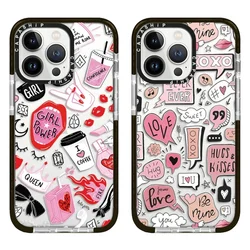 Lips Flame Diamond Bow Crown Case For iPhone 16 15 14 13 12 11 Pro X XS XR Max 7 8 Plus SE 2022 Soft TPU Shockproof Back Cover