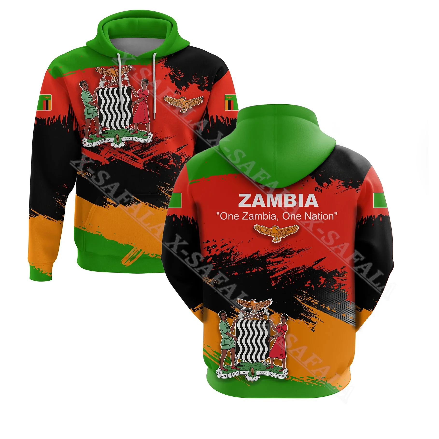 

Zambia Flag Brush Coat Of Arms 3D Print Zipper Hoodie Men Pullover Sweatshirt Hooded Jersey Tracksuits Outwear Coat Casual