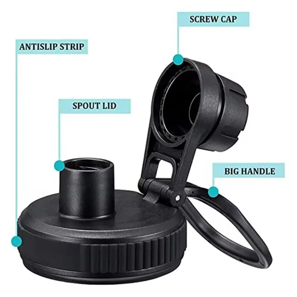 Replacement Plastic Cup Lid For 12oz-64oz Wide Mouth Water Bottle Cover Accessories Colored Plastic Sports Portable Bottle Lid