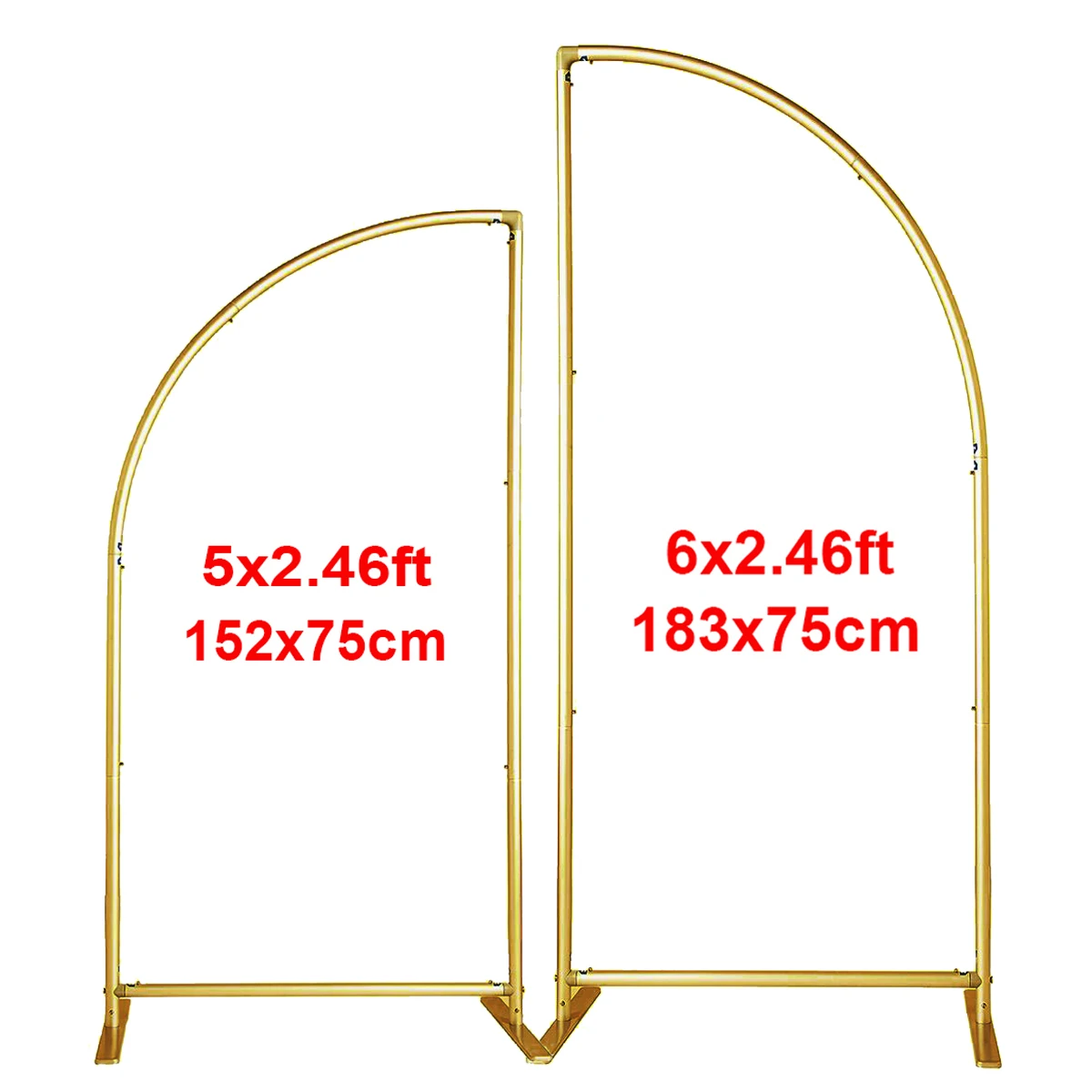 2/1Pcs Metal Wedding Arch Backdrop Stand Balloon Arch Stand Gold half moon shape Easy Assembly Wedding Birthday Party Backdrops