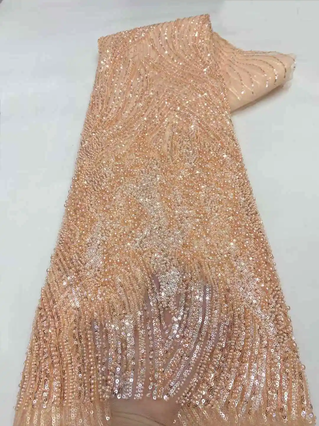 Африканское нигерийское французское сетчатое кружево с бисером и блестками, высокое качество, 2021, кружево с вышивкой и блестками, кружево для свадебных платьев для женщин