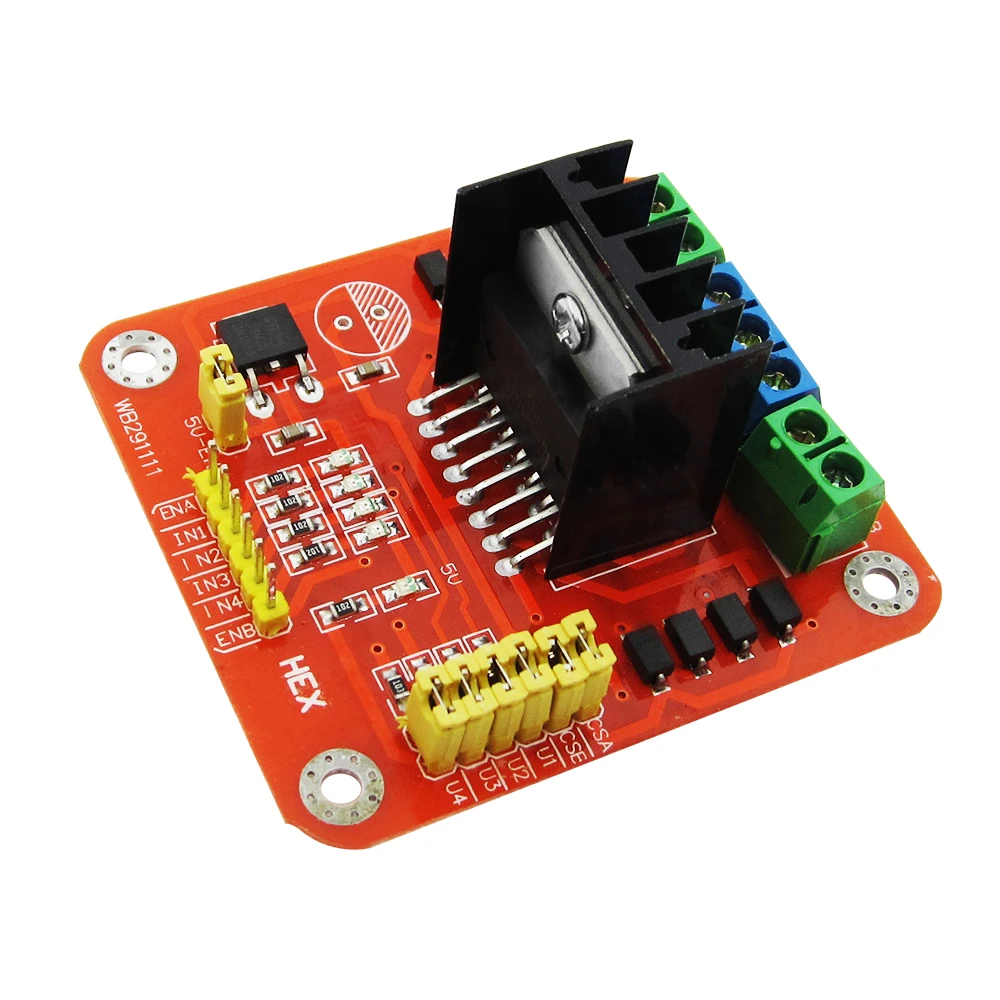 1pcs L298N Dual Bridge DC Stepper Motor Driver Shield Module Expansion Controller Board