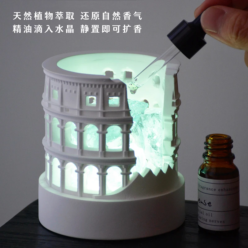 Crystal diffuser stone fireless aromatherapy atmosphere night light high-end bedroom ornament