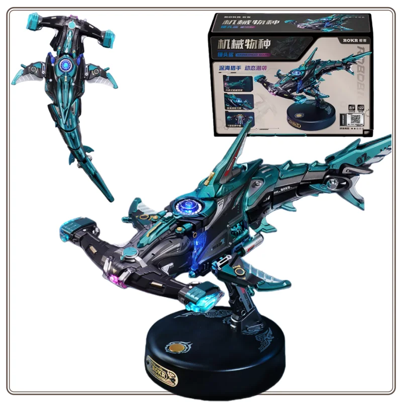 

Original ROKR Hammerhead Shark Mechanical Species DIY Hand Assembled Model Toy Animal Desktop Ornament Boy's Birthday Gift