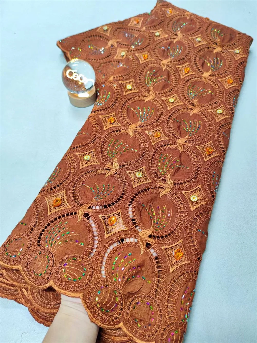 Luxury White Chiffon Lace Fabric High 5Yards Quality 2025 Luxury Laces On Sale 5Yards Dubai African Lace Wedding Dresses Hm162-1