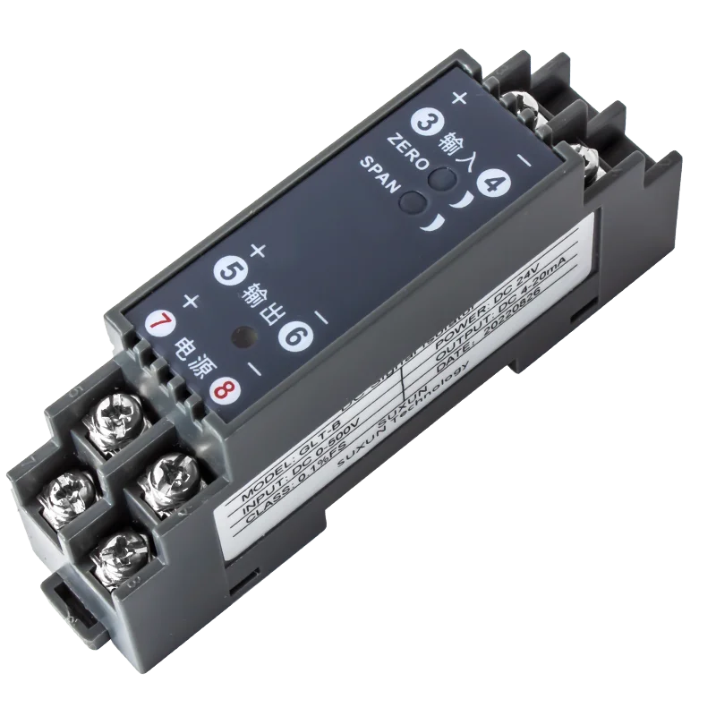 1 In 1 Out 35mm DIN Rail Analog Signal Isolator 4-20mA 0-20mA to 0-10V 0-5V 1-5V 0-75mV DC Voltage Isolated Transmitter