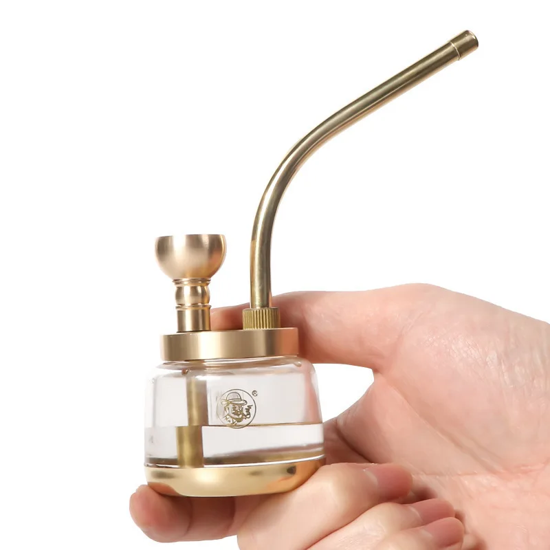 New Circulating Brass Water Hookah 4-in-1 Filtration Tobacco Pipe Vintage Portable Personalized Filter Pipe Men's Smoking Gadget