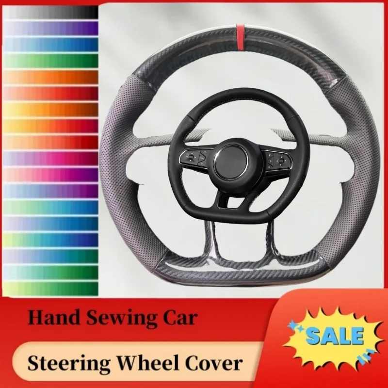 

DIY устойчивый к истиранию дышащий чехол на руль из углеродного волокна из натуральной кожи для LYNK & CO 03 2023-2025 авто интерьер