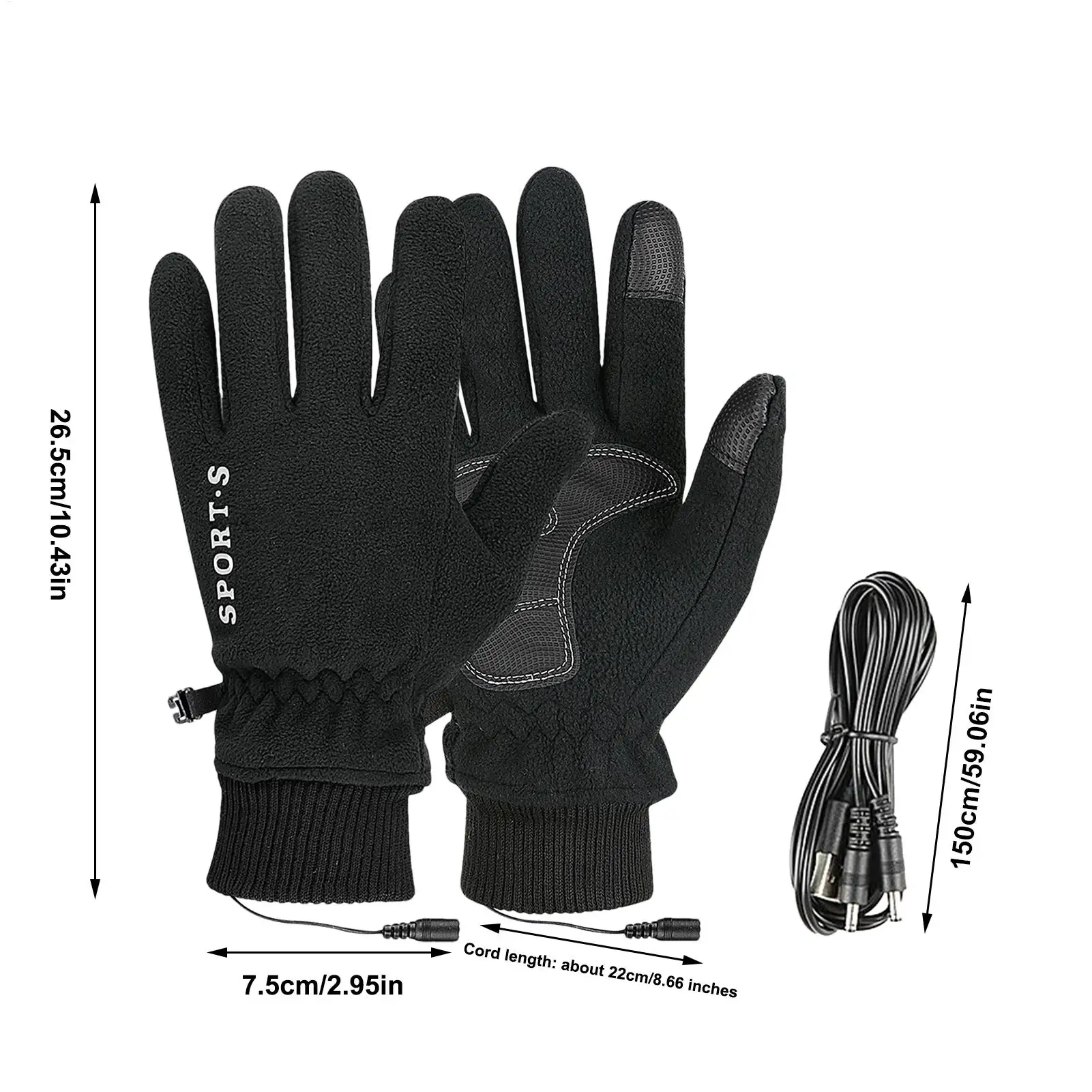 Guanti riscaldati elettrici Touch Screen Guanti riscaldanti elettrici invernali Guanti antivento Guanti invernali da ciclismo per sport all'aria aperta