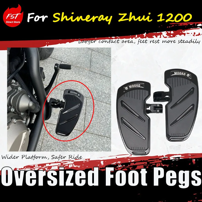 For Shineray Zhui 1200, replace the accessories with larger and wider pedals Larger contact area, feet rest more steadily