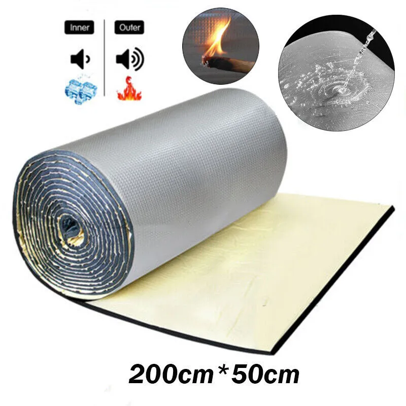 

200x50cm Sound Deadening Mat Car Van Firewall Heat Shield Thermal Insulation Proofing 5mm