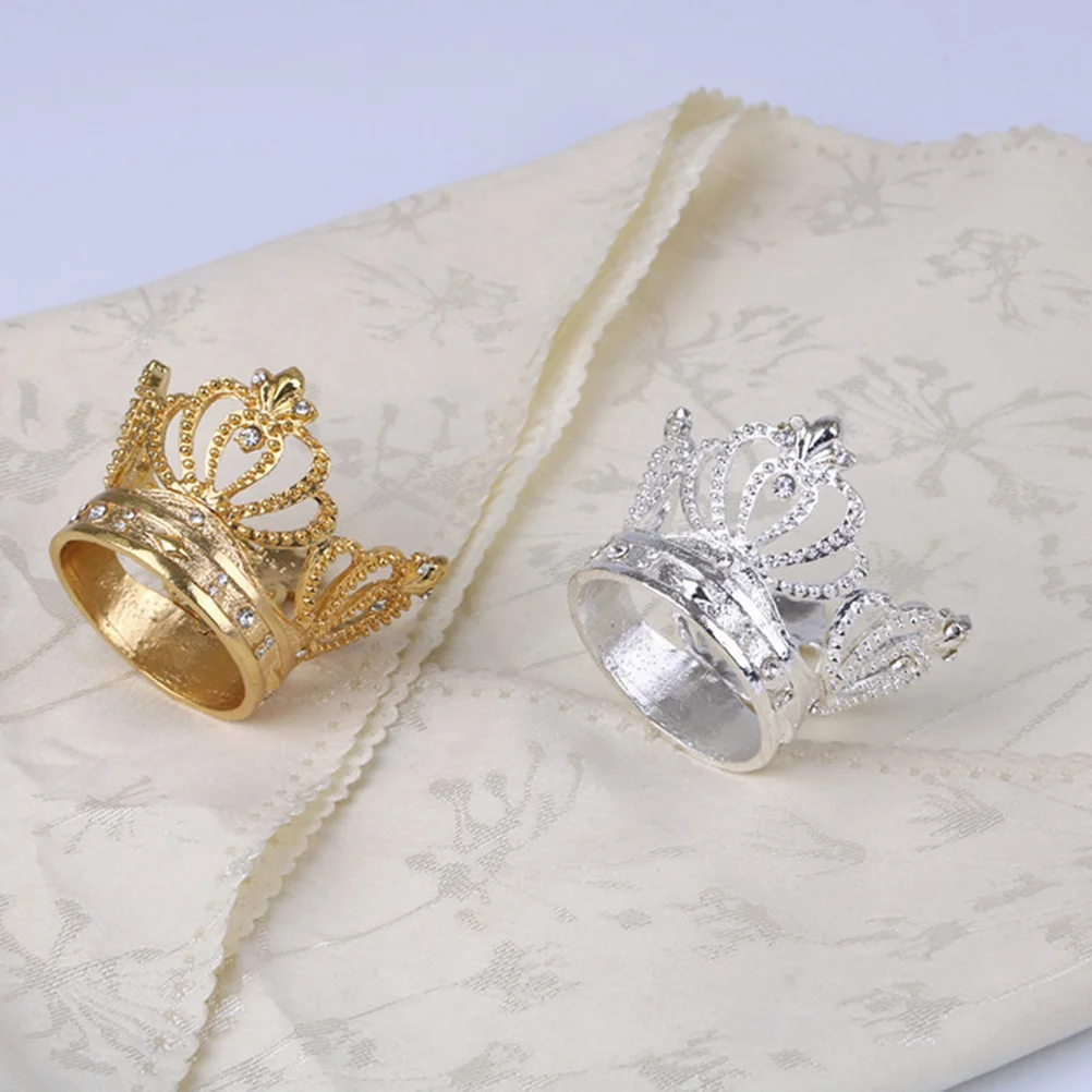 

1Pcs Crown Napkin Ring Luxury Alloy Diamond Ornament Non-Fade Wedding Party Birthday Anniversary Hotel Restaurant Table