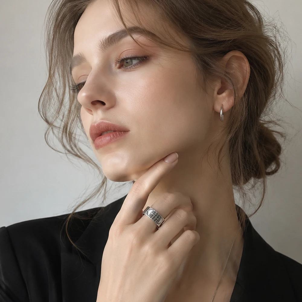 Glücksring Ethno Europa Mystik Edlen Schmuck für Frauen Männer, 2022 Sommer brandneue Vintage 925 Sterling Silber Geschenk – Detail 2