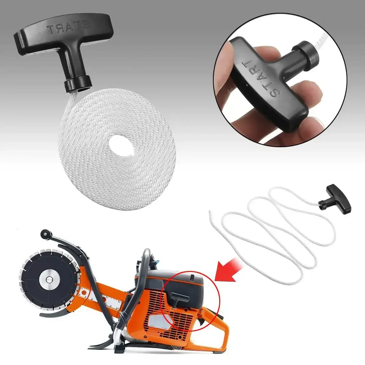 Universal Lawnmowers Pull Handle Starter Start Cord Line Rope 1.6m Engine Petrol Handle Drawstring