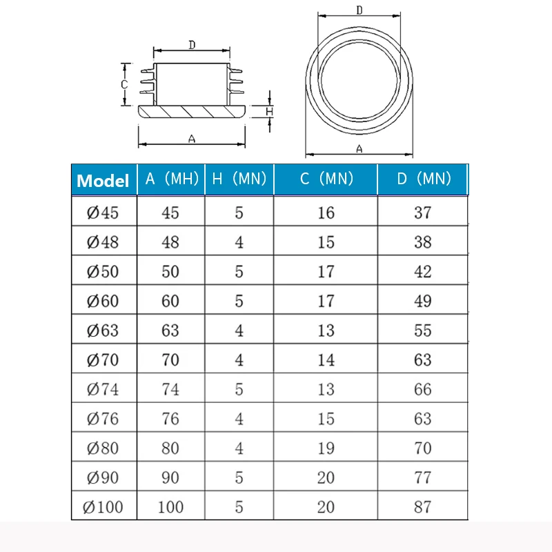 Plastic Pipe Plug Round Pipe Plug Stopple Protective Cover End Cap Sealing Cover 16/19/20/22/25/28/30/32/35/38/40/42mm Stopple