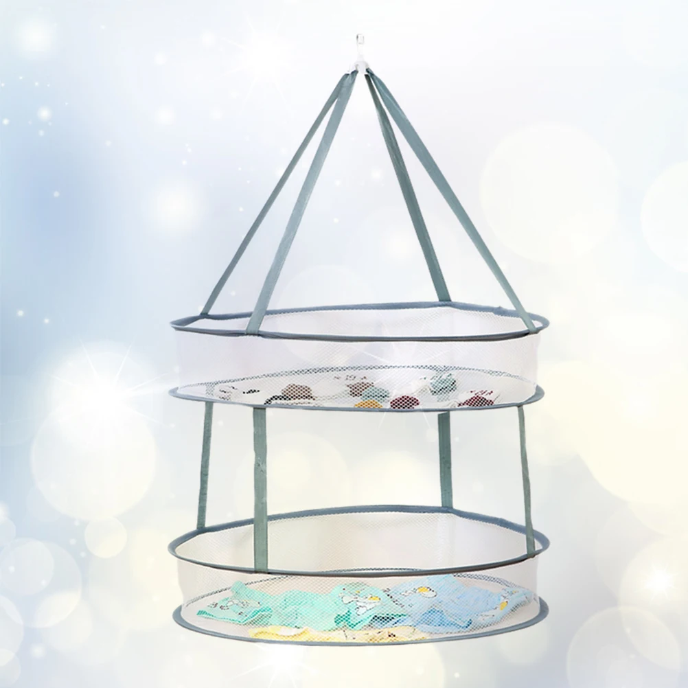 

Clothes Basket Double-layer Laundry Hanging Net Foldable Household Dryer Hanger