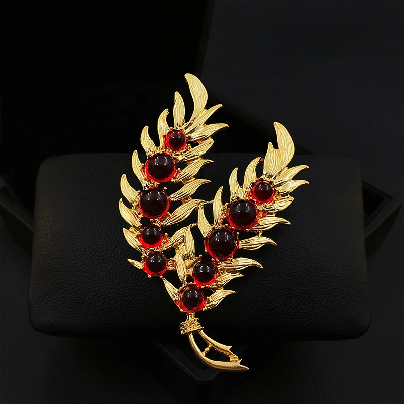 

1825 Upscale Retro Antique Style Wheat Brooch Women's Exquisite Magnificent Coat Corsage Luxury Neckline Pin Accessories Jewelry