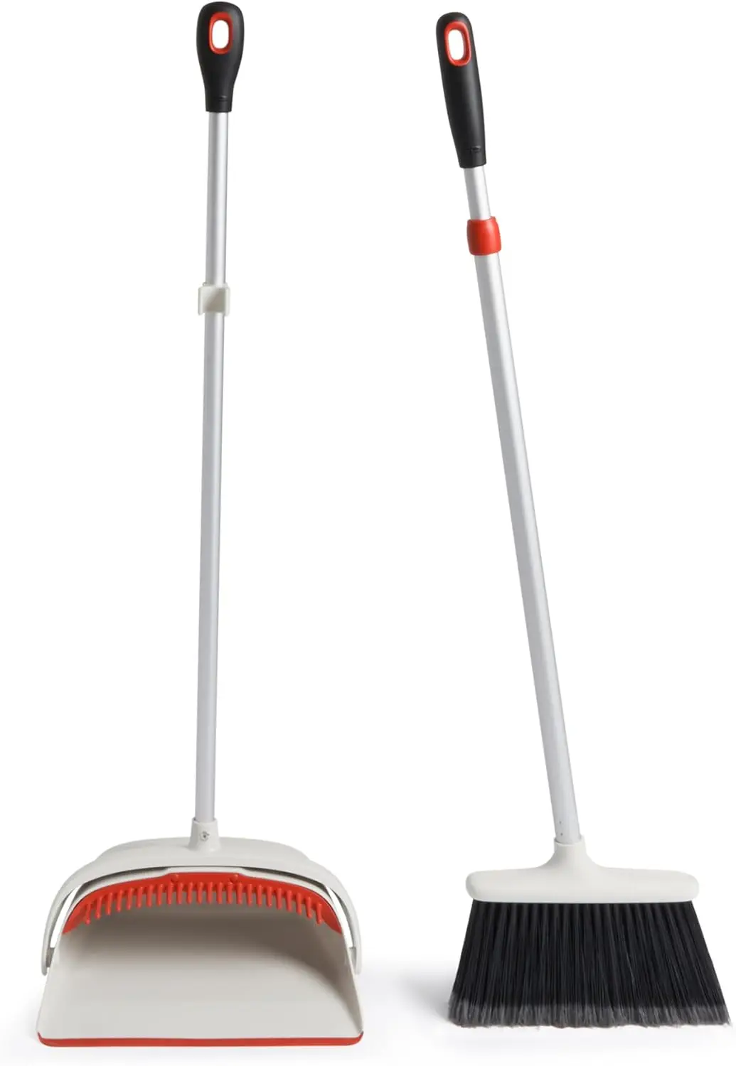 

Large Upright Broom and Dustpan Set with Flagged Bristles for Efficient Sweeping, Compact Storage