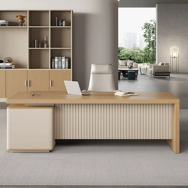 Boss office table and chair combination manager table and chair fashion light luxury paint supervisor table