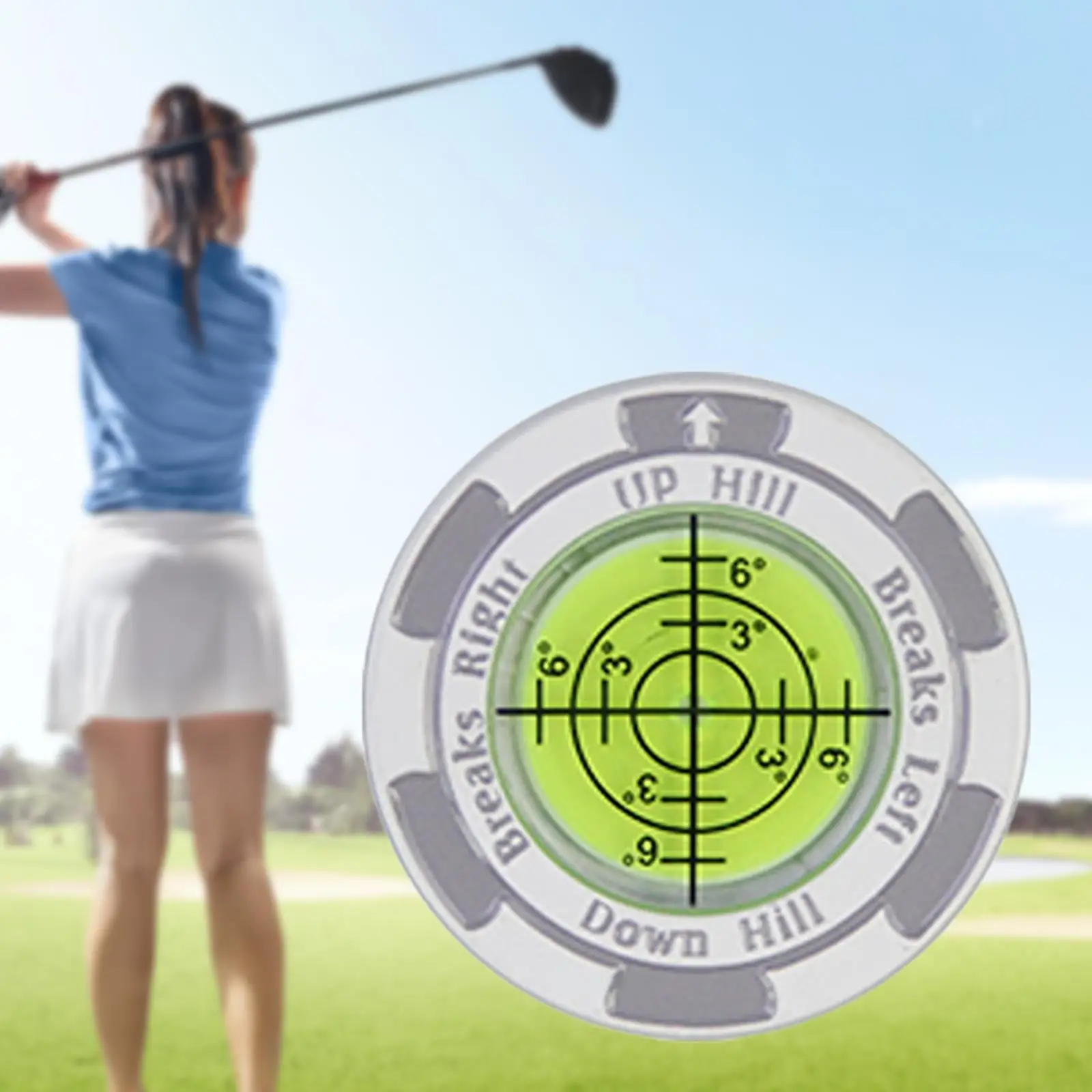 Golf Putting Green Reader Stylish Men Women Golf Training Aid High Precision White