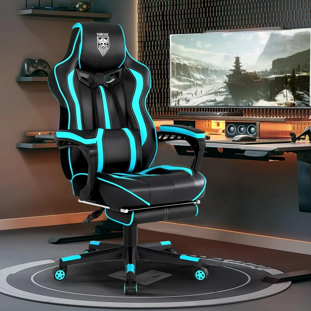 Gaming Chair for Adults Gaming Chairs with Footrest Reclining Computer Gaming Chair for Heavy People Gamer Chair Big and Tall