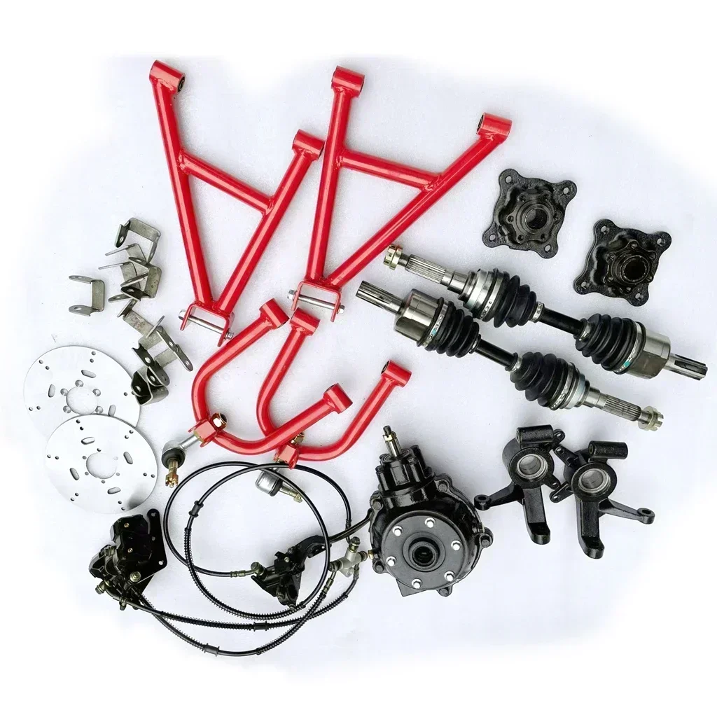 4*4 ATV Quad GO Karting Suspension Swing A Arm Upper / Lower Steering Knuckle Spindle 4 STUD Shock Brake Caliper Wheel Hub Parts