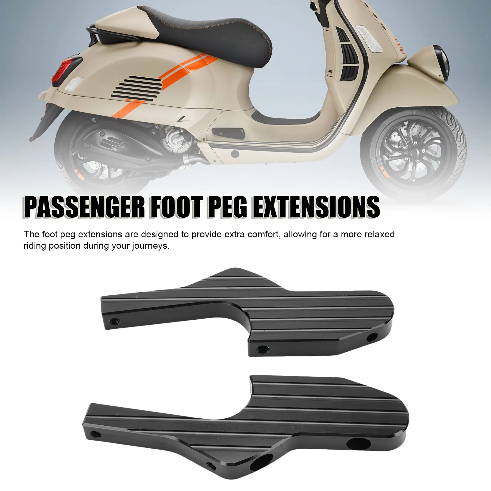 Extensor de pedal de passageiro, extensão de pedal de passageiro, liga de alumínio para substituição de motocicleta para gt 125 200