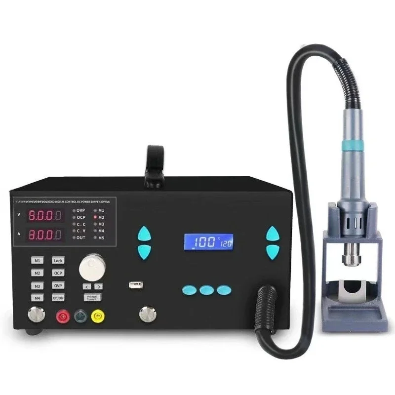 Three-in-one hot air gun dismantling and welding table, voltage regulator power supply,
