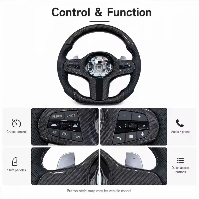 Car Steering Wheel Carbon Fiber Leather For BMW G20 G28 G30 G80 G38 M3 M4 M6 3 Series 6 Series Steering Wheel Accessories
