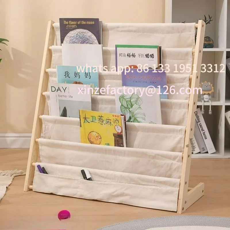 

Customizable Home Multitier Solid Wood Reading Bookshelf Removable Floor Storage Bookshelf Picture Book Organizer