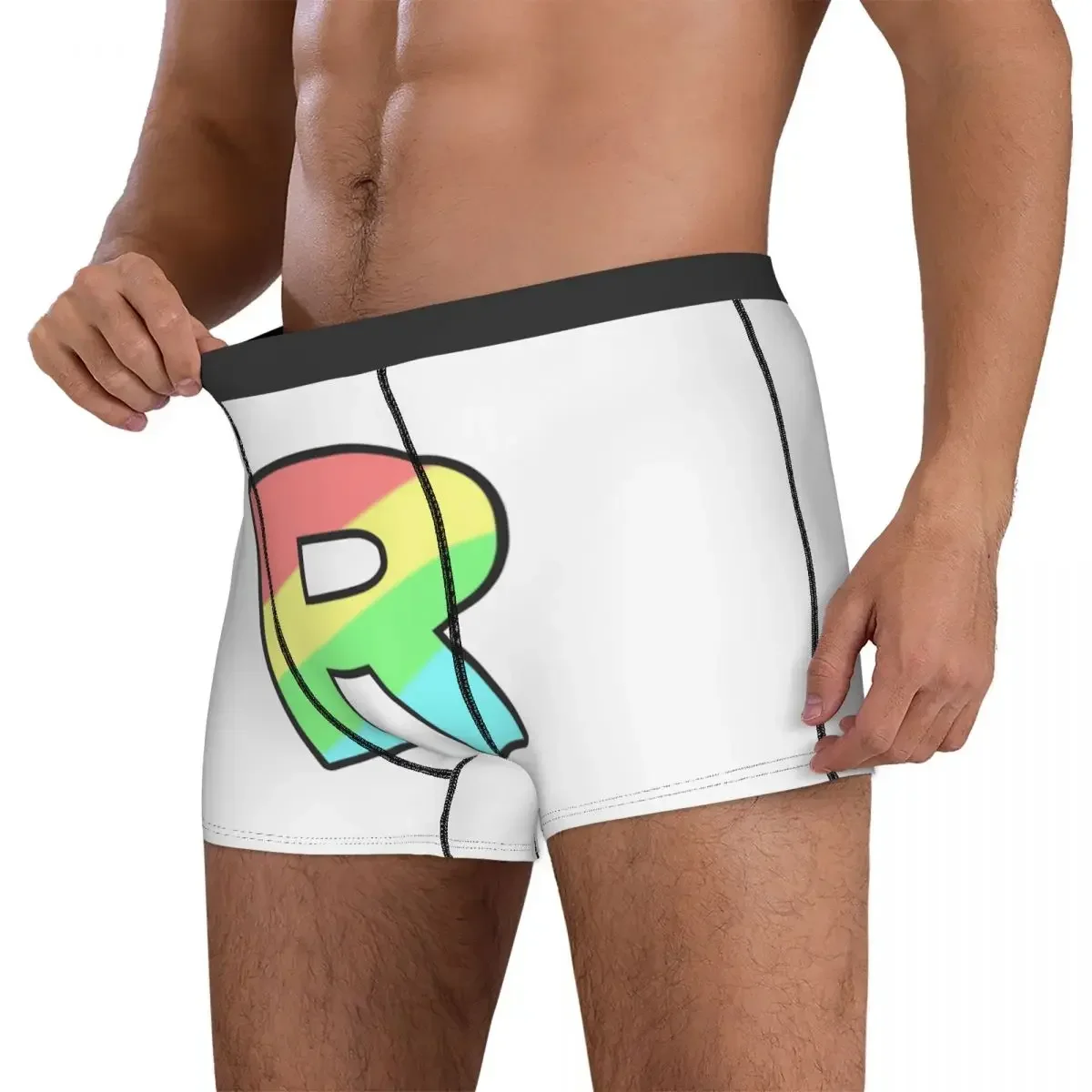 Boxer Underpants Shorts Team Rainbow Rocket Panties Men Ventilate Underwear for Homme Man Boyfriend Gifts