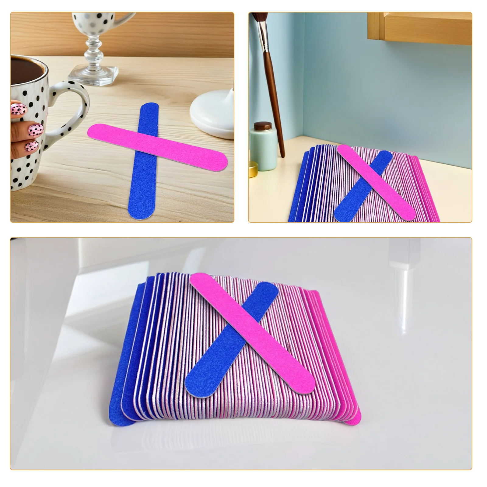 100 Stuks 8Cm Schuren Nagelvijl Dubbelzijdig Slijpen Tool Voor Natuurlijke Kunstnagels Manicure Polish Verwijderen Nail Art bestanden