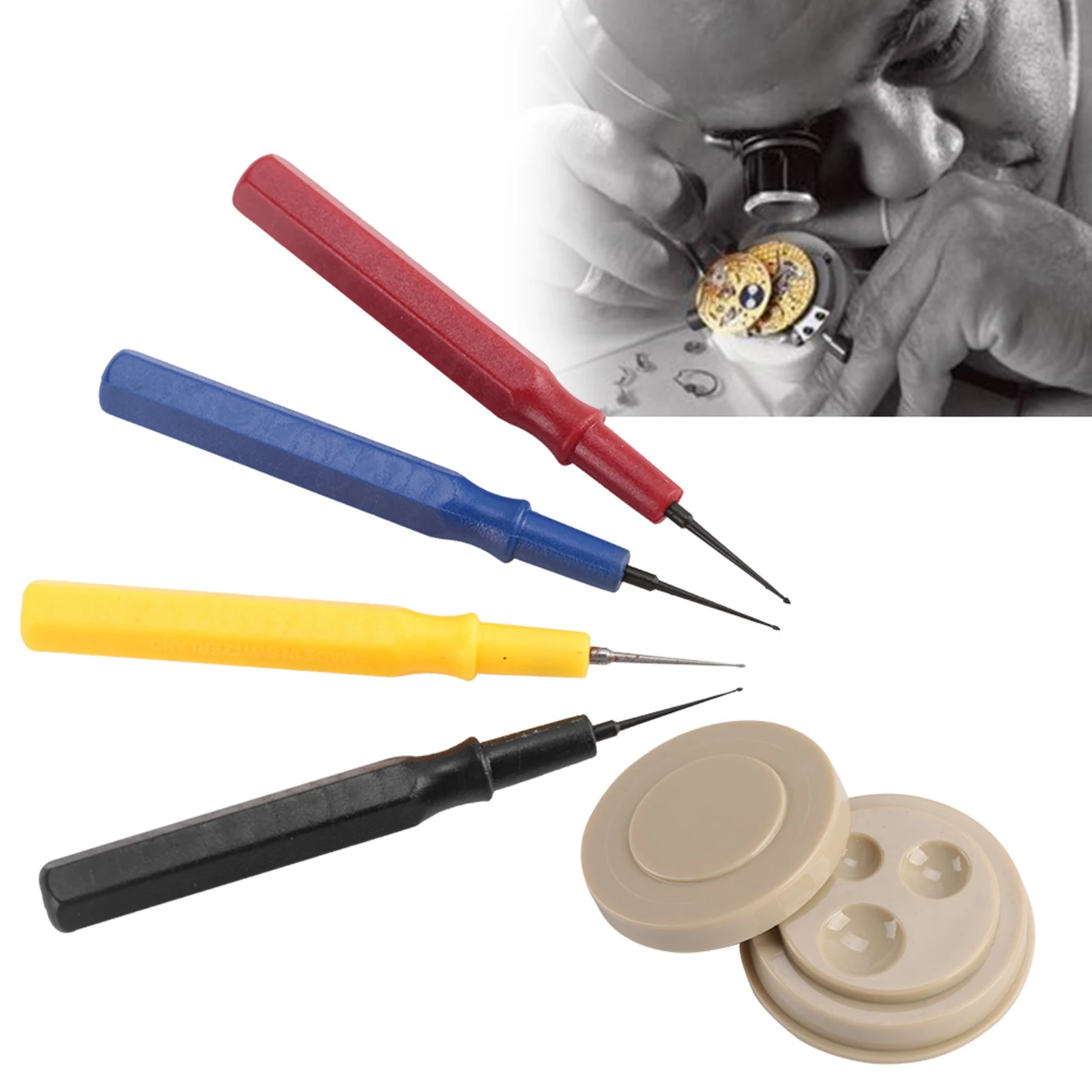 Watch Oiler Kit Watchmaker Repair Tool Professional Watch Oiler Set 1 Oil Cup 4 Oil Pen Assortment Kit Watch Oil Tool