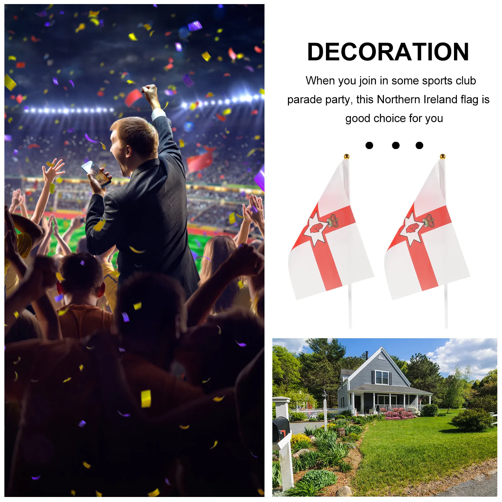 50Pcs Portable Northern Ireland Handheld Flags Wear Resistant Small National Flags for Sporting Events Festivals Patriotic Home