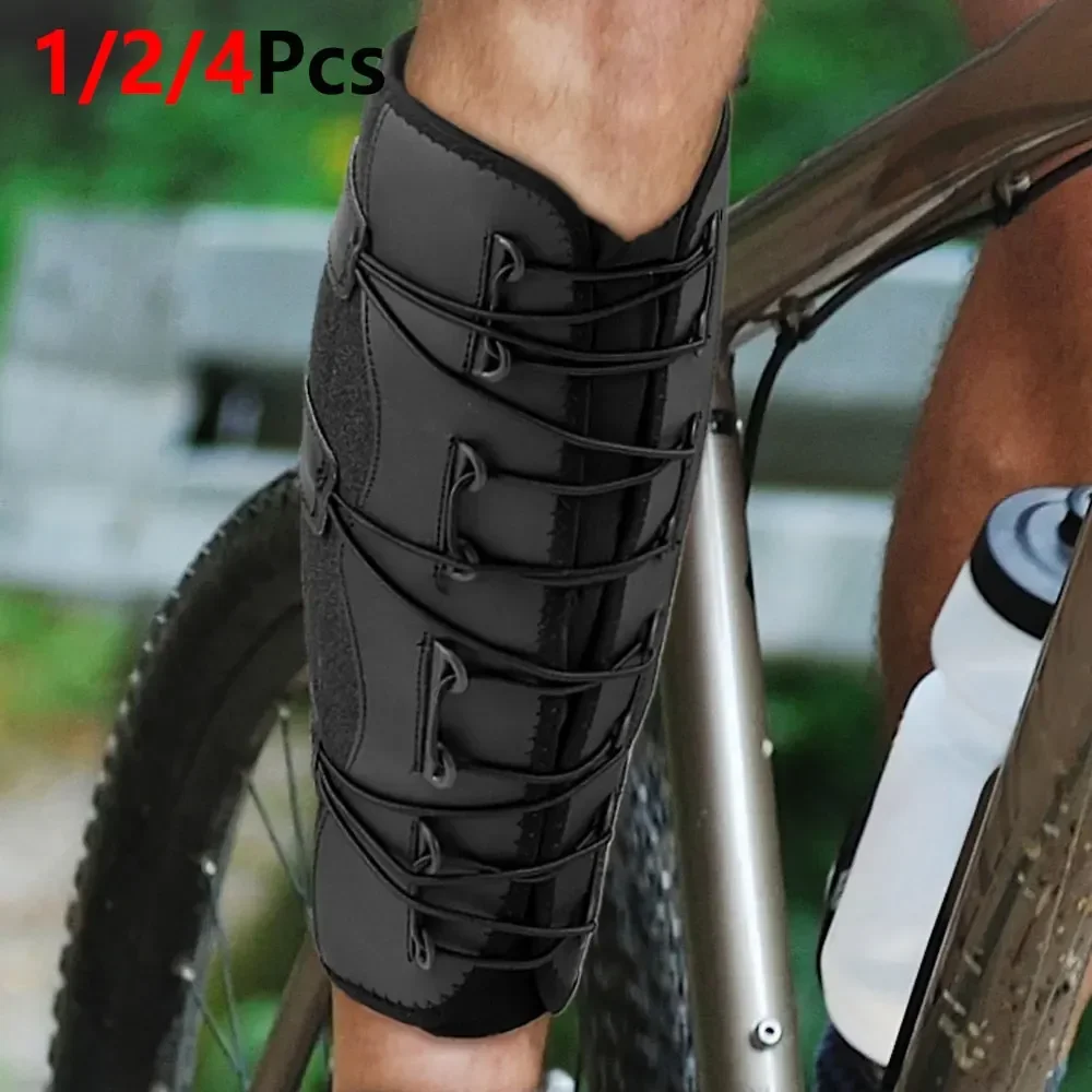1/2/4Pcs Quick Lace Lower Leg Calf Brace, Elastic Bungee Rope Shin Splint Support Sleeve, Neoprene Compression Wrap for Calf