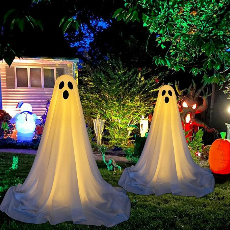 Front Porch Glowing Ghost Halloween Standing Ghost Porch Yard Ghost image 5