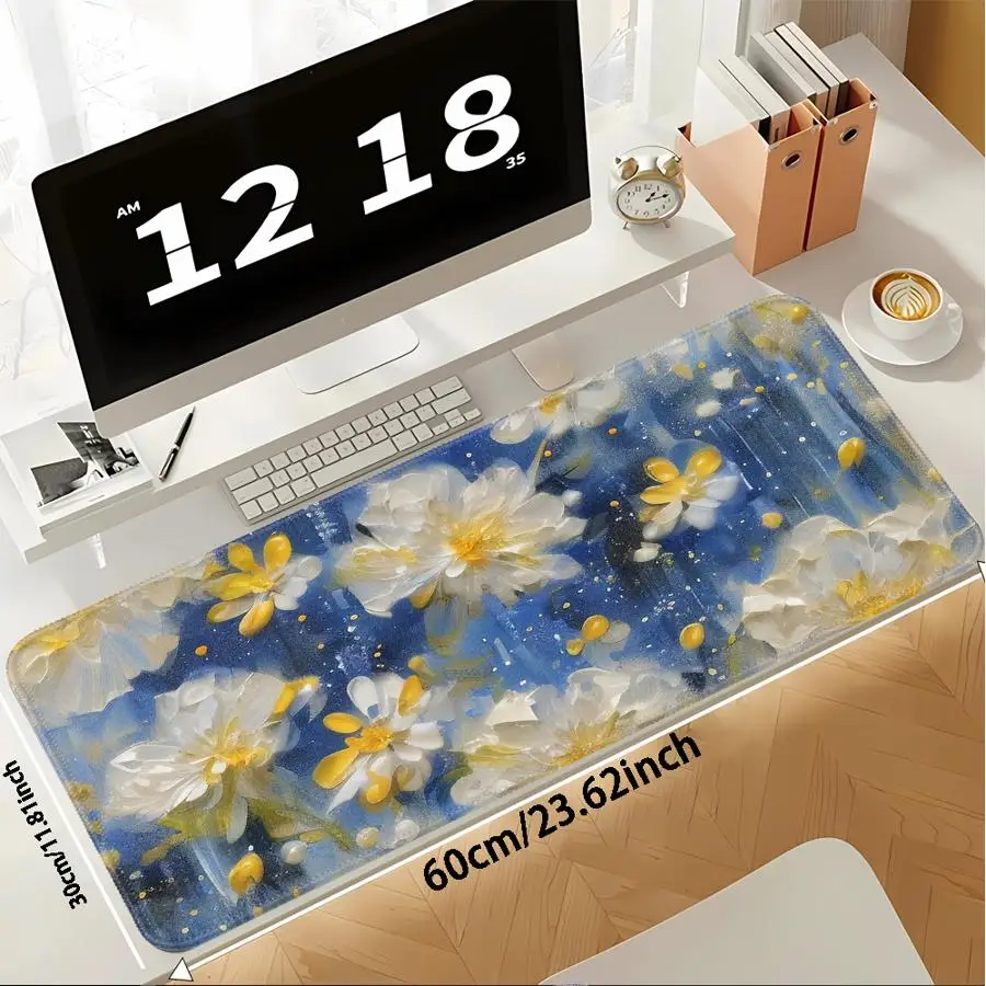Mouse Pad Game Console Pad Computer Laptop Pad Keyboard Mouse Pad office Pad Desk accessories rubber Beautiful Flowers