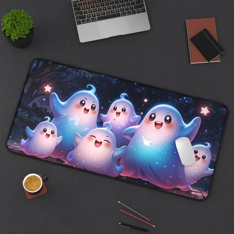 

Cute Ghost Deskmat,fun Office Decoration,gamer Desktop Accessory,Halloween Gift,ghost-themed Home Office,perfect Gift for Friend