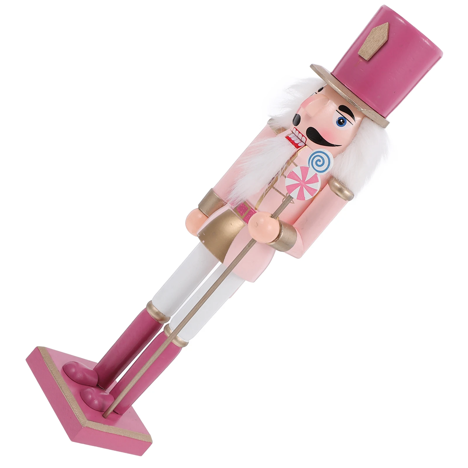 

Christmas Nutcracker Soldier Puppet 38CM Macaron Color Wooden nament Home Decor Miniature Model Tabletop Photo Prop Christmas