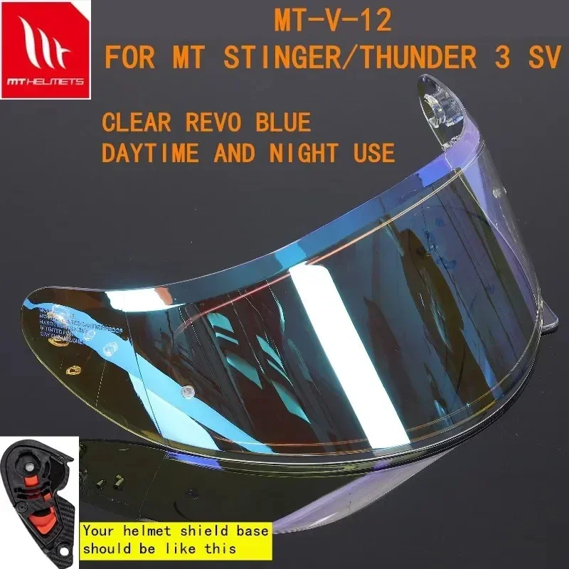 MT-V-12 Helmet Shield for MT STINGER Helmet and MT THUNDER 3 Helmet MT Replacement Parts THUNDER 3SV Visor