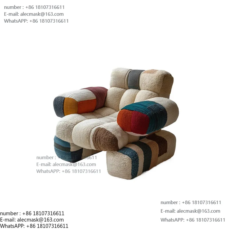 

Nordic ins style solid wood leisure sofa chair small apartment living room childlike quilt