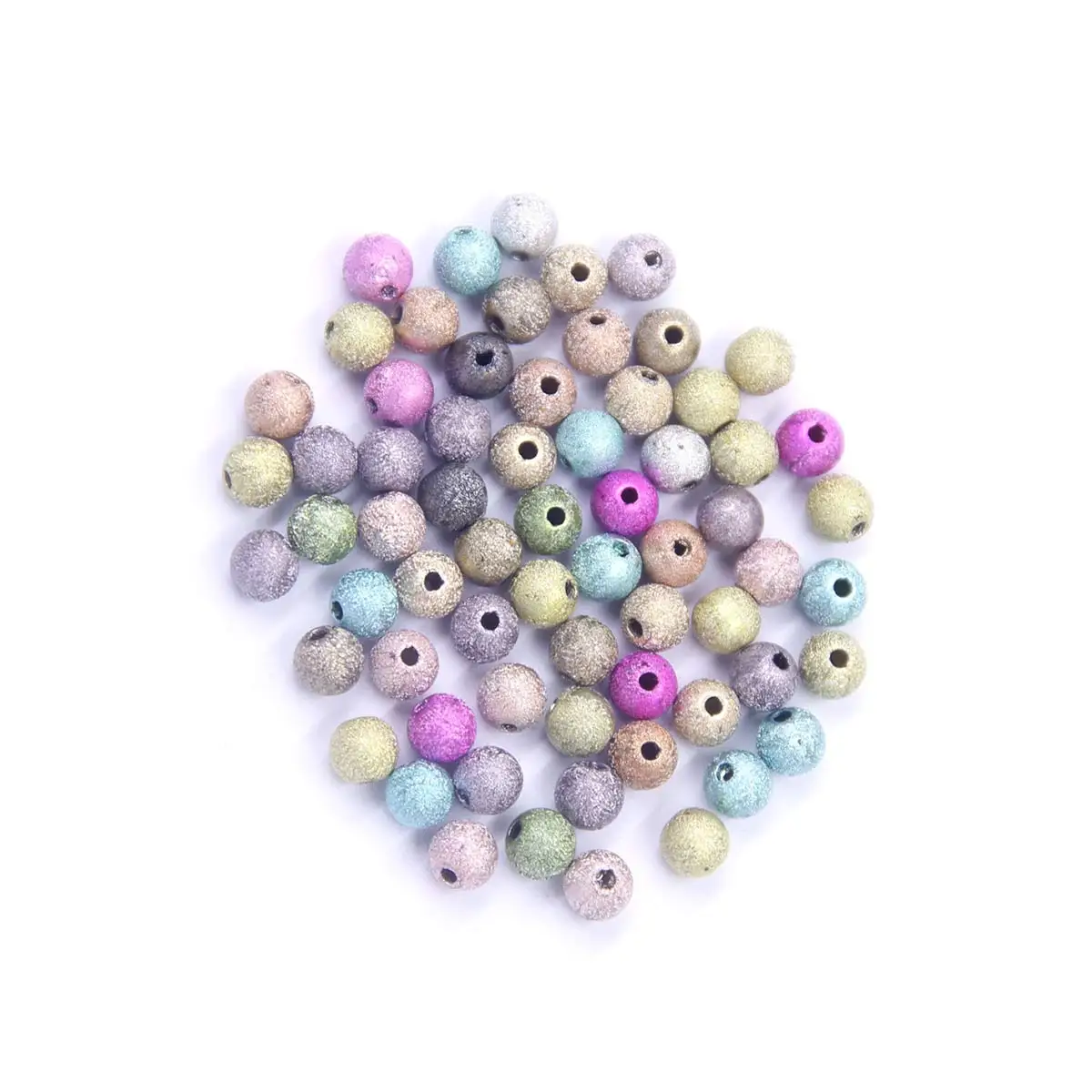 

200PCS Mix Multicolor Acrylic Round Spacer Beads 6/8/10mm Handmade Crafts Jewelry Decoration Clothing Supplies DIY Material Pack